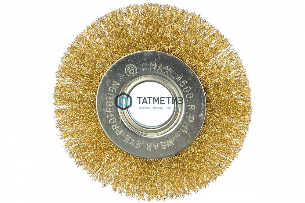 Щетка для УШМ дисковая 100 мм, 22,2 мм, латунированная витая проволока// Matrix -  магазин «ТАТМЕТИЗ»