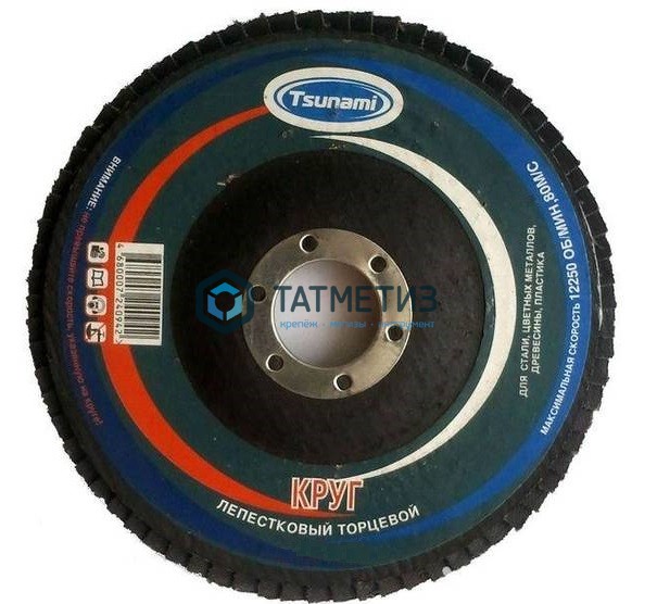 Круг лепестковый торцевой TSUNAMI  для шлифования, 125 х 22 мм, зерно Р80 -  магазин «ТАТМЕТИЗ»