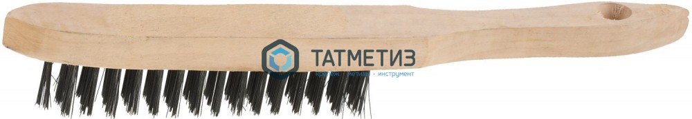 Щетка ручная с дерев. ручкой, 3-х рядная, стальная проволока, STAYER -  магазин «ТАТМЕТИЗ»