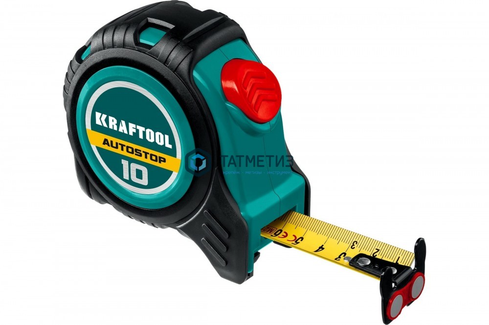 Рулетка KRAFTOOL AutoStop 10м/25мм, профессиональная, с автостопом -  магазин «ТАТМЕТИЗ»