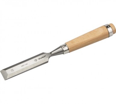 Стамеска-долото 28 мм, ЗУБР "ЭКСПЕРТ" с деревянной ручкой, хромованадиевая -  магазин «ТАТМЕТИЗ»