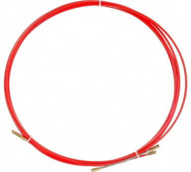 Протяжка кабельная (мини УЗК в бухте), стеклопруток, d=3,5 мм 5 м красная -  магазин «ТАТМЕТИЗ»