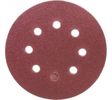 Круг абразивный на ворсовой подложке под "липучку", перфорированный, P 80, 125 мм, 5 шт.// MATRIX -  магазин «ТАТМЕТИЗ»
