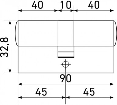 Цилиндровый механизм Стандарт MAX 90 (45х45) SN 5кл перф.ключ/ключ -  магазин «ТАТМЕТИЗ»
