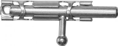 Шпингалет накладной стальной "ЗТ-19305", малый, покрытие белый цинк, 65мм -  магазин «ТАТМЕТИЗ»