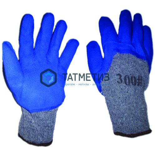 Перчатки акрил утепленные "Торро" 3/4 облива, вспен. латекс, ОРАНЖ.- СИНИЕ -  магазин крепежа «ТАТМЕТИЗ»
