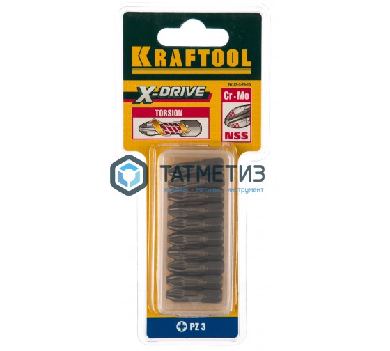 Биты STAYER, хвостовик E 1/4", SL 3, 25 мм, 10шт Биты STAYER, хвостовик E 1/4", SL 3, 25 мм, 10шт