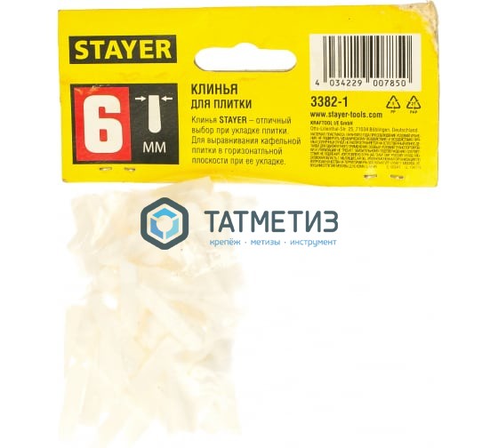 Клинья 6мм для плитки, малые, 100шт STAYER Клинья 6мм для плитки, малые, 100шт STAYER