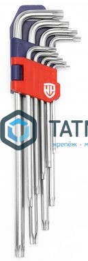 Набор ключей имбусовых TORX, T10-T50, 9 шт, удлин.с отверстием, WORKPRO -  магазин крепежа «ТАТМЕТИЗ»