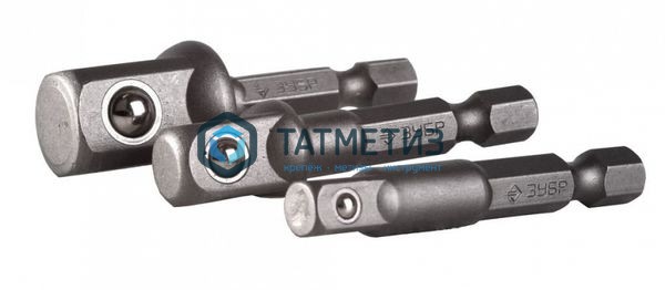 Набор адаптеров для торцевых головок, E1/4" - 1/4", E1/4" - 3/8", E1/4" - 1/2",3 пред ЗУБР "ЭКСПЕРТ" Набор адаптеров для торцевых головок, E1/4" - 1/4", E1/4" - 3/8", E1/4" - 1/2",3 пред ЗУБР "ЭКСПЕРТ"