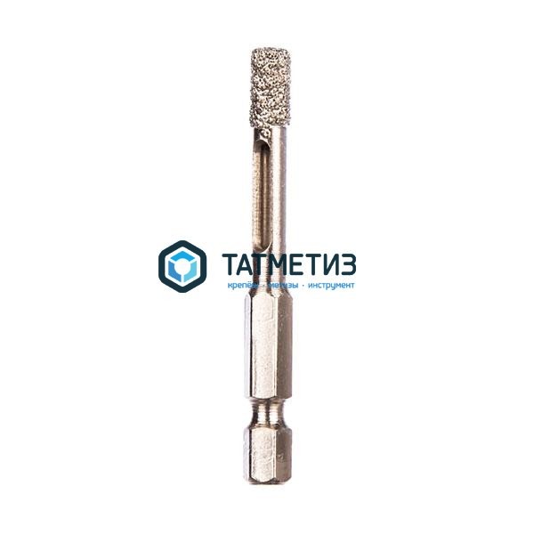 Сверло алмазное по керамограниту 8 мм HEX 1/4" ЗУБР Сверло алмазное по керамограниту 8 мм HEX 1/4" ЗУБР