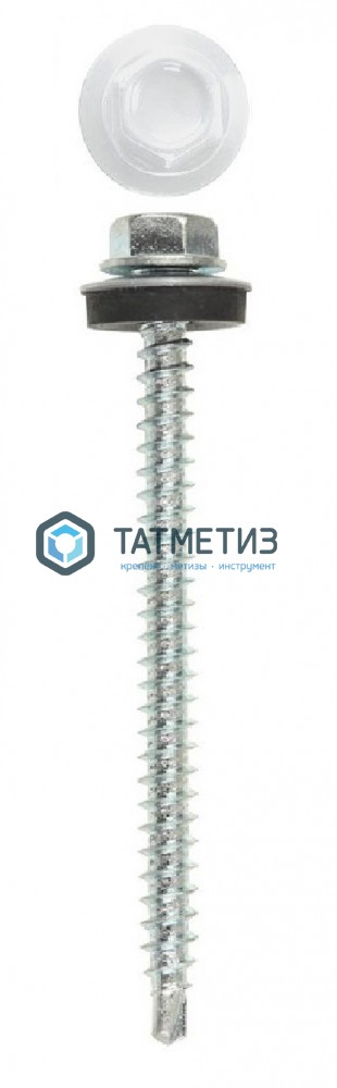 Саморез окраш.кров. 4,8х70 /9003/ белый (1500 шт/уп) МС -  магазин «ТАТМЕТИЗ»