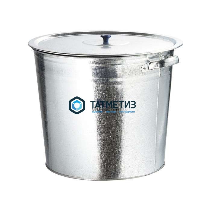 Бак для воды оцинкованый с крышкой (крышка с ручкой) 32л, без крана// Россия Бак для воды оцинкованый с крышкой (крышка с ручкой) 32л, без крана// Россия
