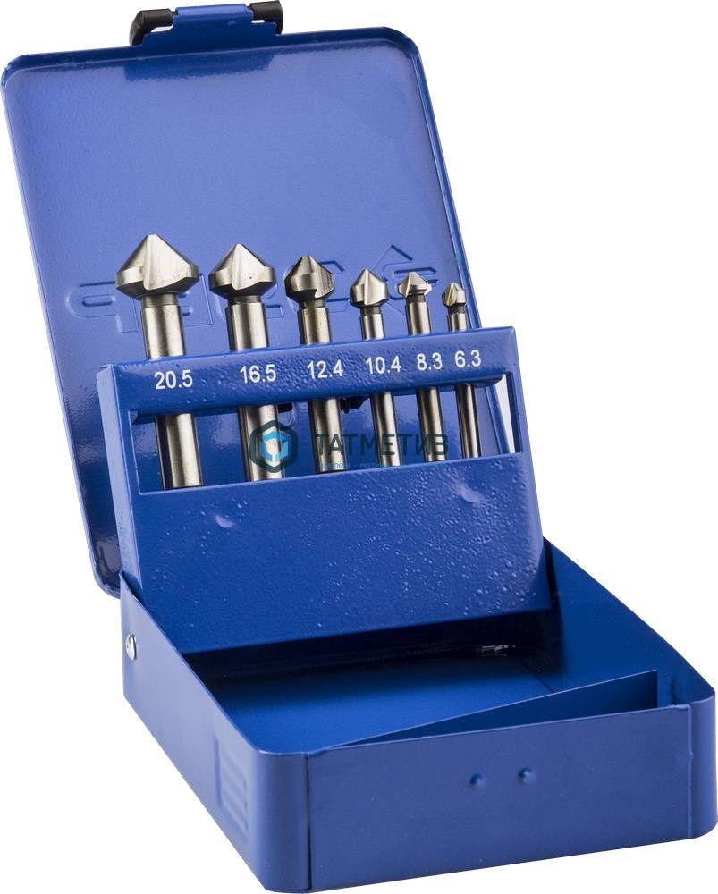 Набор зенкеры конусные с 3-я реж. кромками, сталь P6M5, для раззенковки М3 - М10 ЗУБР "ЭКСПЕРТ" Набор зенкеры конусные с 3-я реж. кромками, сталь P6M5, для раззенковки М3 - М10 ЗУБР "ЭКСПЕРТ"