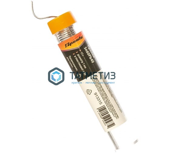 Припой Sn60Pb40, D 1 мм, 17 г, в пластмассовой тубе// SPARTA Припой Sn60Pb40, D 1 мм, 17 г, в пластмассовой тубе// SPARTA
