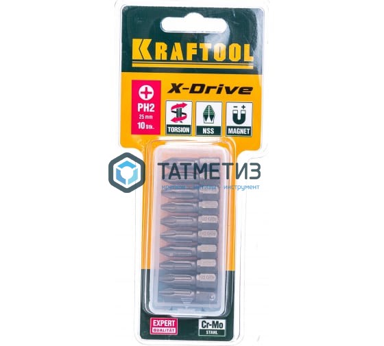 Бита PH2- 25, KRAFTOOL "X-DRIVE", 10шт/уп Бита PH2- 25, KRAFTOOL "X-DRIVE", 10шт/уп