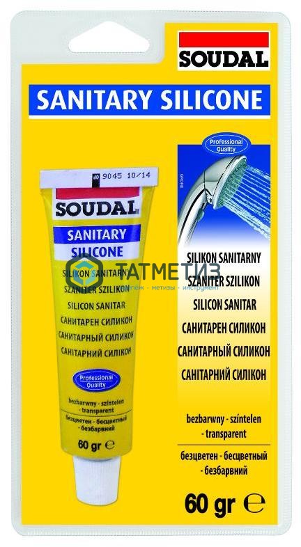 Герметик силиконовый SOUDAL санитарный БЕЛЫЙ 60 мл / 12 Герметик силиконовый SOUDAL санитарный БЕЛЫЙ 60 мл / 12