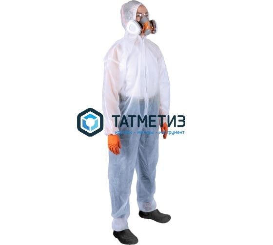 Комбинезон нетканый защитный, XXL (56-58 р-р), белый, 30 г/м2 /50 Комбинезон нетканый защитный, XXL (56-58 р-р), белый, 30 г/м2 /50