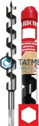 Сверло по дереву, спираль Левиса 18х460 мм, 6-гр.хвостовик, "Hardcore" -  магазин «ТАТМЕТИЗ»