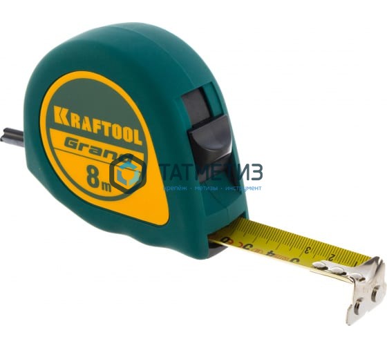 Рулетка KRAFTOOL GRAND, обрезиненный пластиковый корпус, 8м/25мм Рулетка KRAFTOOL GRAND, обрезиненный пластиковый корпус, 8м/25мм