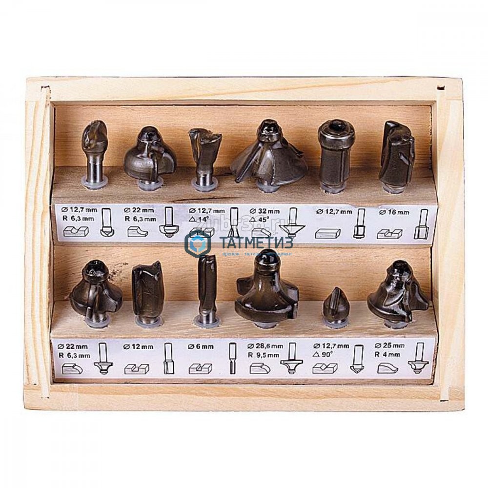 Набор фрез по дереву, 12шт STAYER Набор фрез по дереву, 12шт STAYER