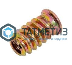 Втулка (футорка) мебельная резьбовая с потайным фланцем 6х10х13 ЖЕЛТЫЙ ЦИНК -  магазин «ТАТМЕТИЗ»