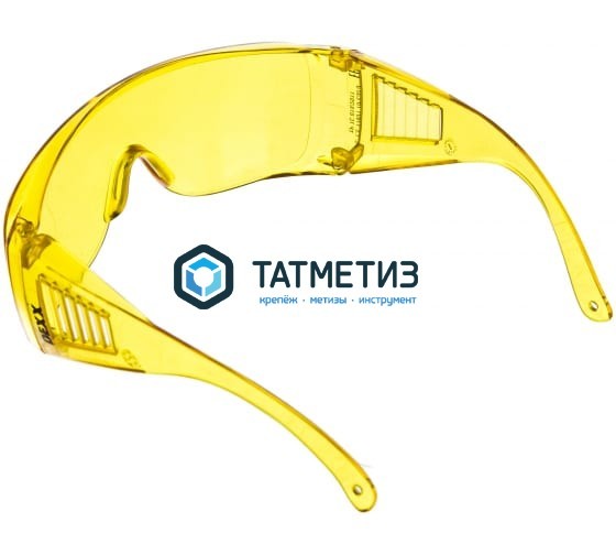 Очки защитные открытого типа, желтые, поликарбонатная монолинза, с боковой вентиляцией, DEXX Очки защитные открытого типа, желтые, поликарбонатная монолинза, с боковой вентиляцией, DEXX