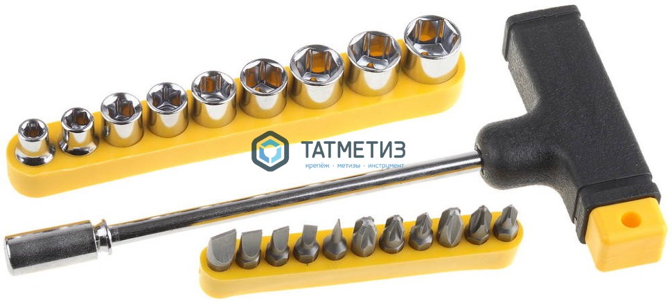 Набор отвертка с битами и торцевыми головками, с Т-образной ручкой Maxfix, 22-в-1, STAYER, 22 предм Набор отвертка с битами и торцевыми головками, с Т-образной ручкой Maxfix, 22-в-1, STAYER, 22 предм