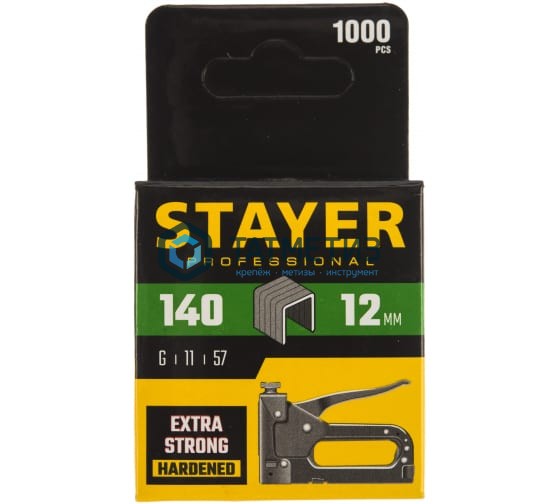 Скобы тип 140, 12 мм, STAYER "PROFI" , 1000шт Скобы тип 140, 12 мм, STAYER "PROFI" , 1000шт