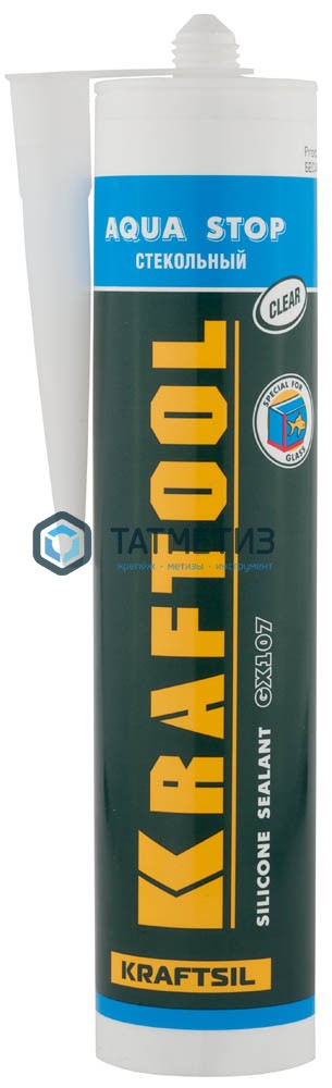 Герметик KRAFTOOL KRAFTSeal GX107 "AQUA STOP" силиконовый стекольный, ЧЕРНЫЙ, 300мл Герметик KRAFTOOL KRAFTSeal GX107 "AQUA STOP" силиконовый стекольный, ЧЕРНЫЙ, 300мл