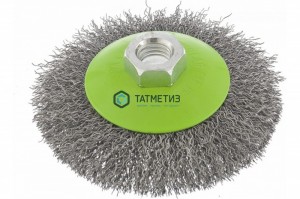 Щетка для УШМ тарелка 125 мм, М14, витая проволока 0,3 мм// Сибртех | «ТАТМЕТИЗ» Щетка для УШМ тарелка 125 мм, М14, витая проволока 0,3 мм// Сибртех - магазин крепежа «ТАТМЕТИЗ»