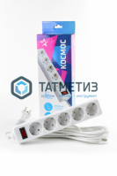 Удлинитель с сет.фильтром 5 х 3м с/з, 10А, IP20, 2,2 кВт, ПВС 3*0,75 Космос -  магазин крепежа «ТАТМЕТИЗ»