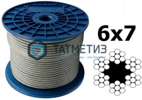 Трос стальной оц.10 мм DIN 3055 ( 50 м/бух) | «ТАТМЕТИЗ» Трос стальной оц.10 мм DIN 3055 ( 50 м/бух) - магазин крепежа «ТАТМЕТИЗ»