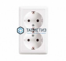 Розетка 2-м ОП Хит 16А 250В с заземл. бел. SchE PA16-238B -  магазин крепежа «ТАТМЕТИЗ»
