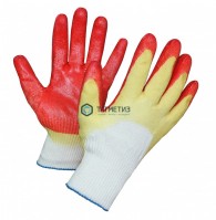 Перчатки трик. х/б с ДВОЙНЫМ латеск покрытием ЛЮКС (глубокое макание) -  магазин крепежа «ТАТМЕТИЗ»