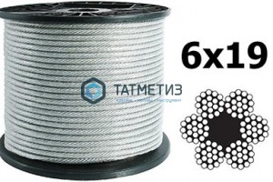 Трос стальной оц.12 мм DIN 3055 (100 м/бух) | «ТАТМЕТИЗ» Трос стальной оц.12 мм DIN 3055 (100 м/бух) - магазин крепежа «ТАТМЕТИЗ»