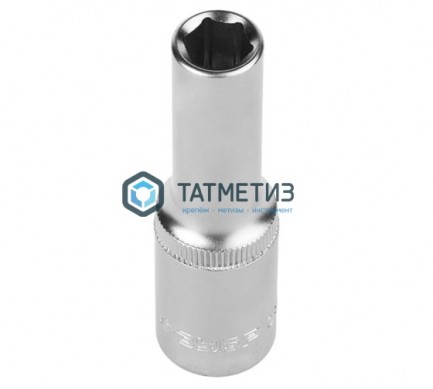 Торцевая головка 1/2",  8 мм ЗУБР "МАСТЕР", удлиненная, FLANK, Cr-V, хроматированное покрытие -  магазин крепежа «ТАТМЕТИЗ»