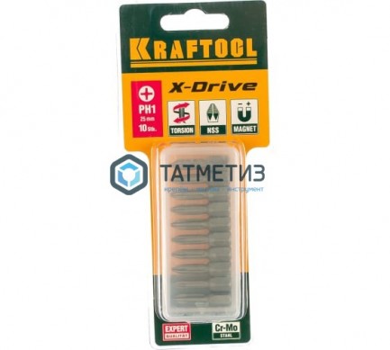 Бита  PH1- 25, KRAFTOOL "X-DRIVE", 10шт/уп -  магазин крепежа «ТАТМЕТИЗ»