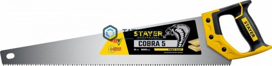 Ножовка по дереву, 500 мм, STAYER "MASTER", двухкомпонентная рукоятка, закаленный зуб, 5 TPI (5мм) -  магазин крепежа «ТАТМЕТИЗ»