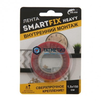 Сверхсильная монтажная лента 1,9 х 150 см W-con SmartFix HEAVY, прозрачная (36) | «ТАТМЕТИЗ» Сверхсильная монтажная лента 1,9 х 150 см W-con SmartFix HEAVY, прозрачная (36) - магазин крепежа «ТАТМЕТИЗ»