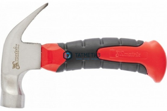 Молоток-гвоздодер 250 г, мини, боек с магнитом, фибергласовая двухкомпонентная рукоятка // Matrix -  магазин крепежа «ТАТМЕТИЗ»