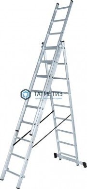 Лестница, 3 х 9 ступеней, алюминиевая, трехсекционная  Новая высота серия NV100 -  магазин крепежа «ТАТМЕТИЗ»