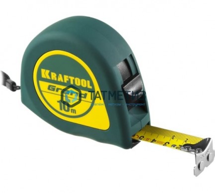 Рулетка KRAFTOOL GRAND, обрезиненный пластиковый корпус, 10м/25мм -  магазин крепежа «ТАТМЕТИЗ»