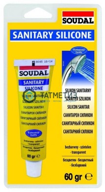 Герметик силиконовый SOUDAL санитарный БЕЛЫЙ 60 мл / 12 -  магазин крепежа «ТАТМЕТИЗ»