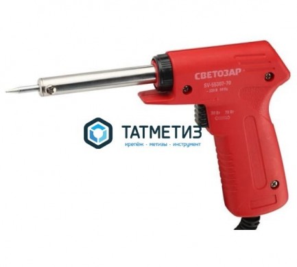 Паяльник 70 Вт, СВЕТОЗАР, пистолетная пластмассовая рукоятка, жало "Long life", форма конус -  магазин крепежа «ТАТМЕТИЗ»