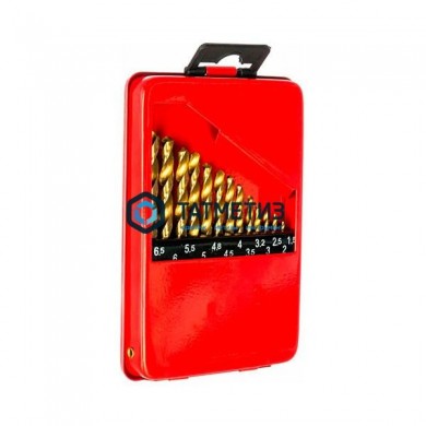 Набор сверл по металлу, 1,5-6,5 мм (через 0,5мм, 3,2мм, 4.8мм), HSS, 13 шт., нитридтитан // Matrix -  магазин крепежа «ТАТМЕТИЗ»