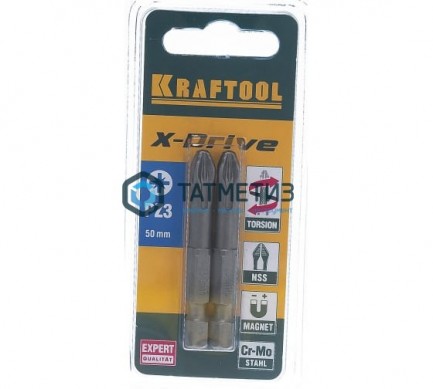Бита  PZ3- 50, KRAFTOOL "X-DRIVE", 2 шт/уп -  магазин крепежа «ТАТМЕТИЗ»