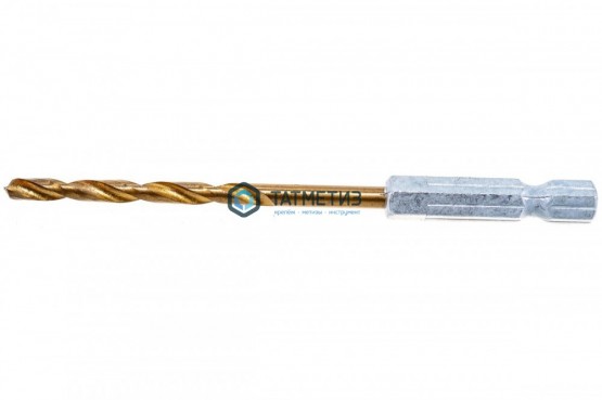Сверло по металлу  3,5 мм, HSS, нитридтитановое покрытие, 6-гранный хвостовик// MATRIX -  магазин крепежа «ТАТМЕТИЗ»