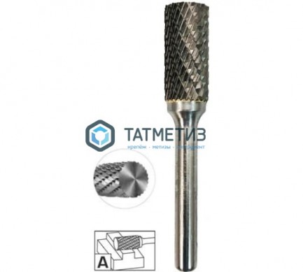 Борфреза твердосплавная №030, 3 х 10 х 38 мм, d хв.= 3 мм, Форма A - цилиндр с плоск. торцом, Двойна -  магазин крепежа «ТАТМЕТИЗ»
