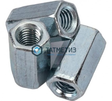 Гайка соединительная DIN 6334, оц М12 (420 шт/уп) КК | «ТАТМЕТИЗ» Гайка соединительная DIN 6334, оц М12 (420 шт/уп) КК - магазин крепежа «ТАТМЕТИЗ»